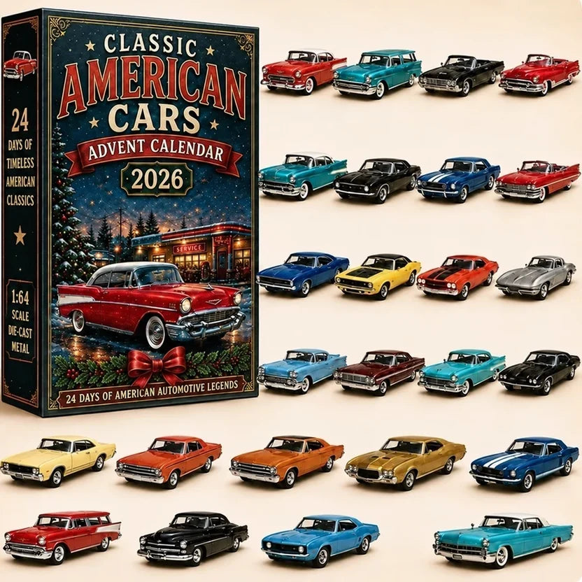 Classic Cars and Motorcycle Advent Calendar with 24 Miniature Vehicles 14