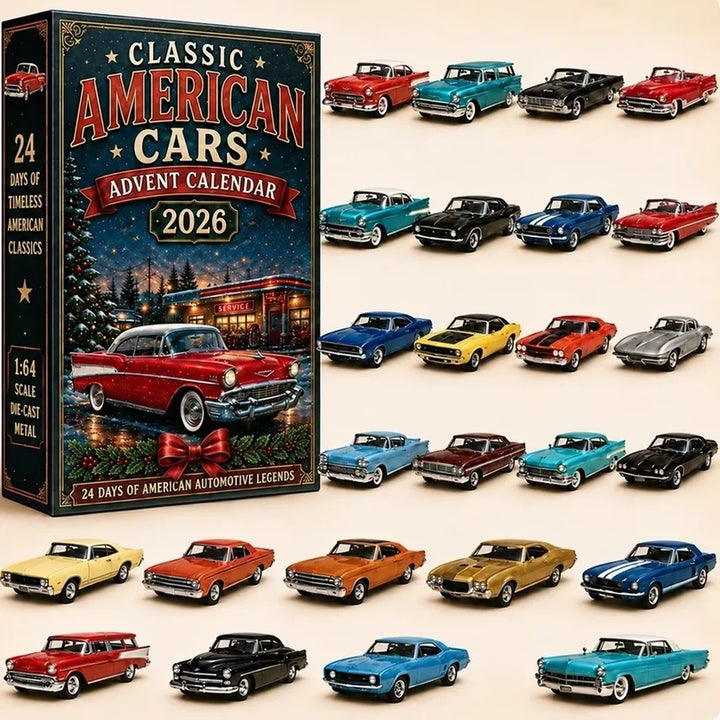 Classic Cars and Motorcycle Advent Calendar with 24 Miniature Vehicles 14