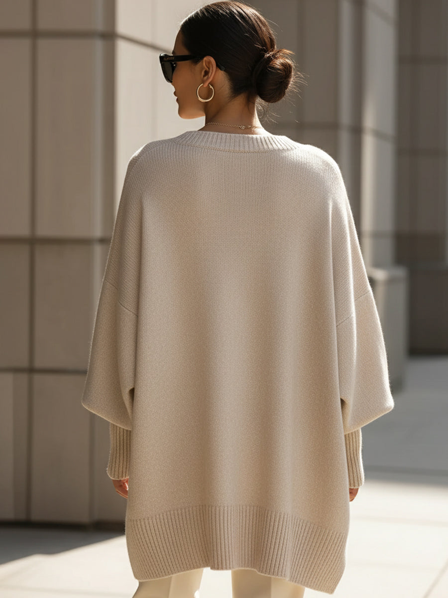 Knit Poncho with Soft Draped Fit, 7 Colors 5