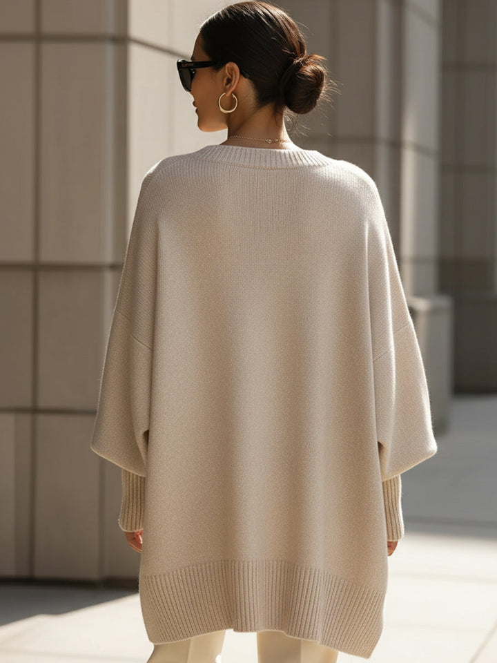 Knit Poncho with Soft Draped Fit, 7 Colors 5