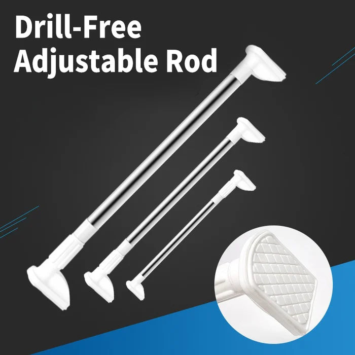 Drill-Free Adjustable Tension Rod for Curtains, Showers and Closets 4