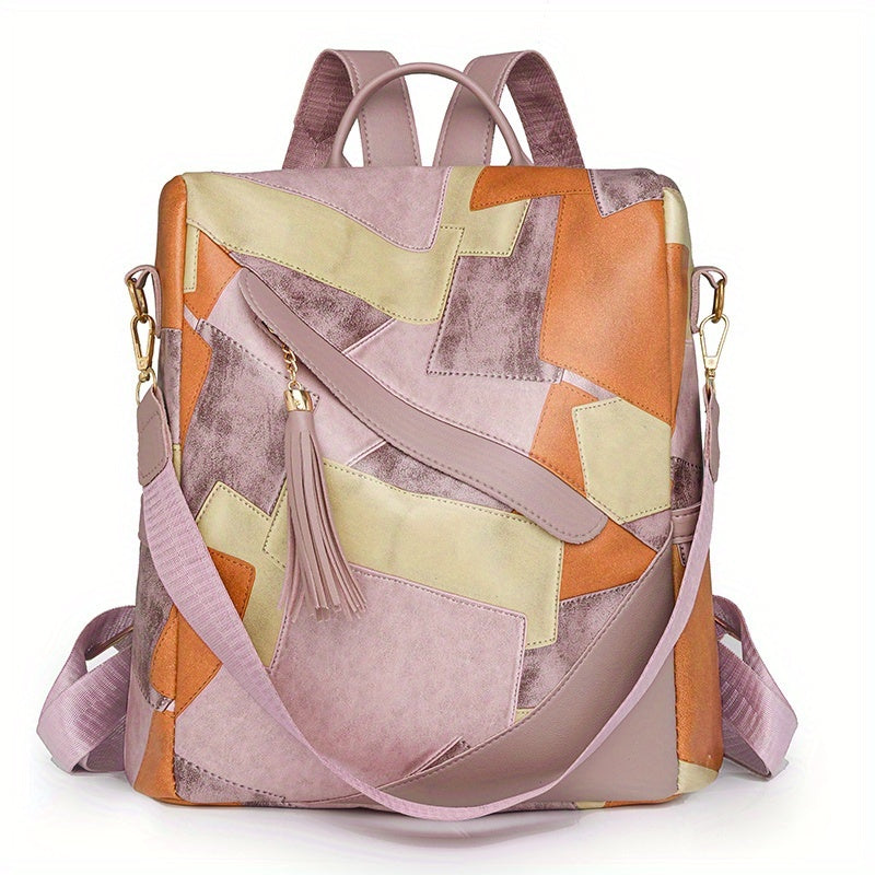Checkered Anti-Theft Backpack with Multiple Pockets 11