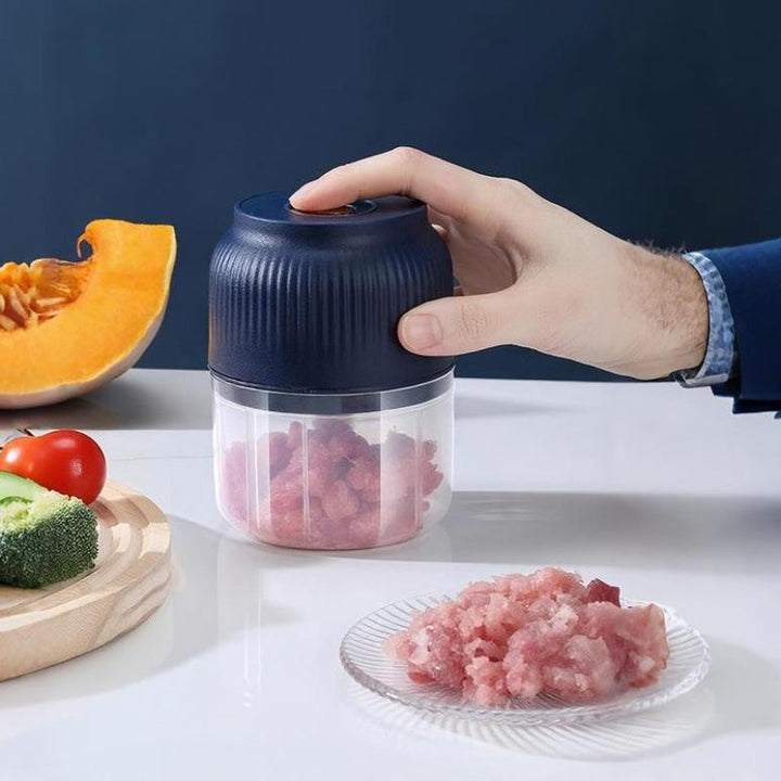 USB Rechargeable Mini Food Chopper with 4 Stainless Steel Blades, 300ml Bowl 1