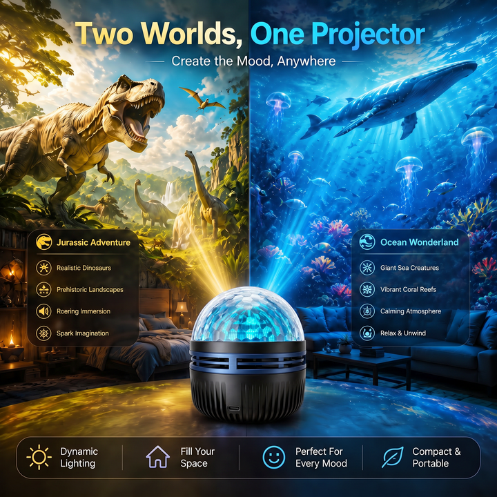 360° Dynamic Galaxy Sky Projector Night Light with Gooseneck and USB Power 5
