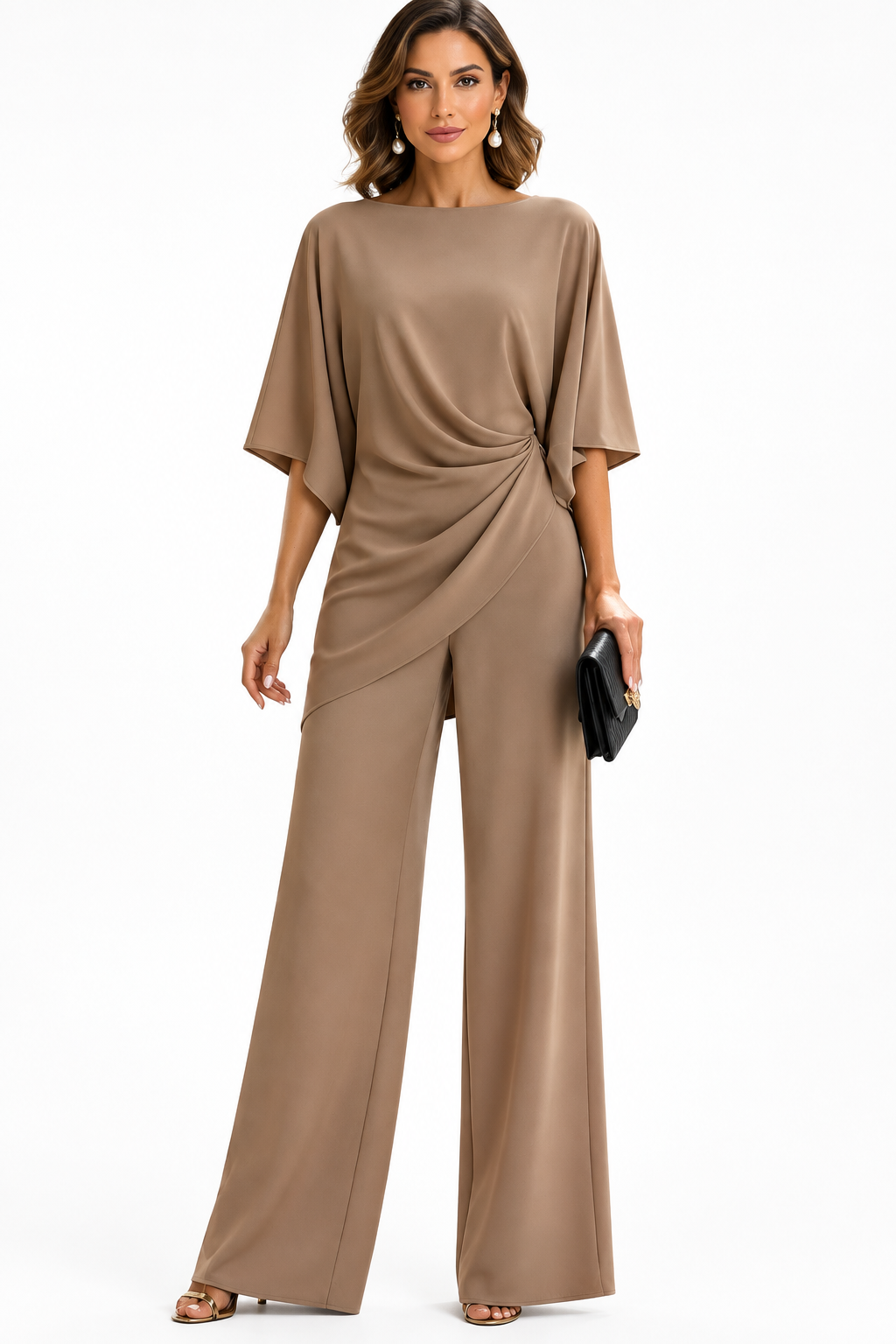 Women's Draped Waist Two-Piece Set