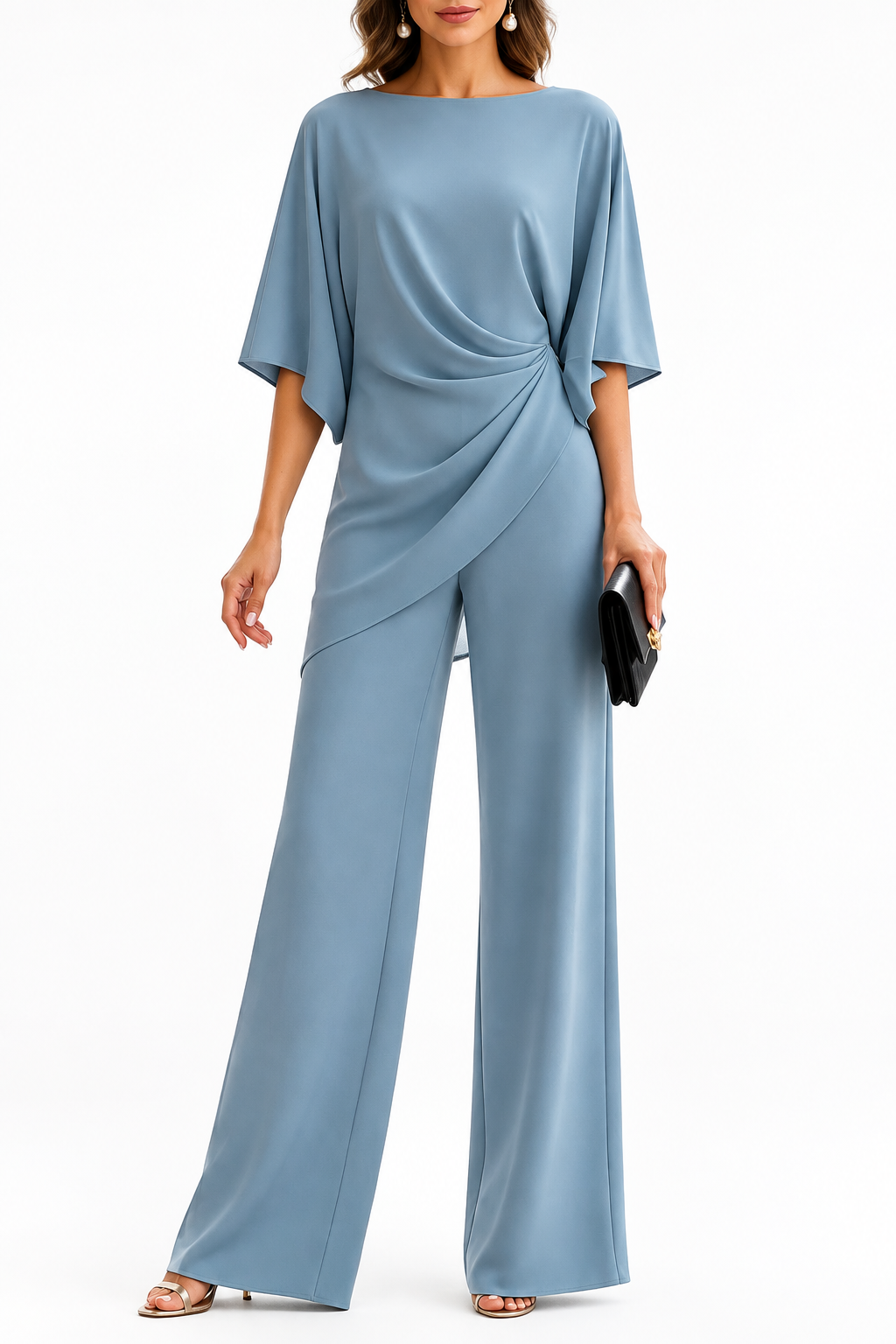 Women's Draped Waist Two-Piece Set