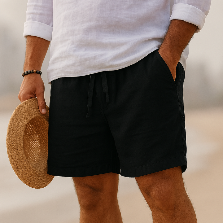 Lorenzo Men's Cotton-Linen Shorts – Lightweight & Breathable 3