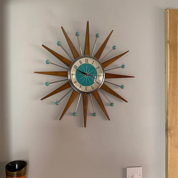 Mid-Century Handmade Wall Clock | Retro Wall Decor, Silent & Battery 5