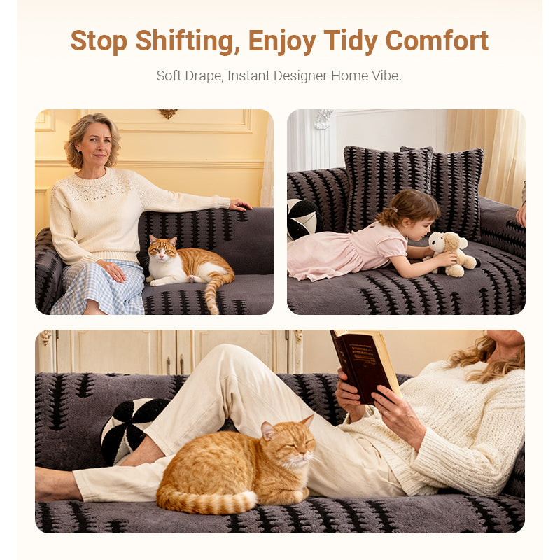 Plush Non-Slip Couch Cover, Soft Stretch Sofa Slipcover 3