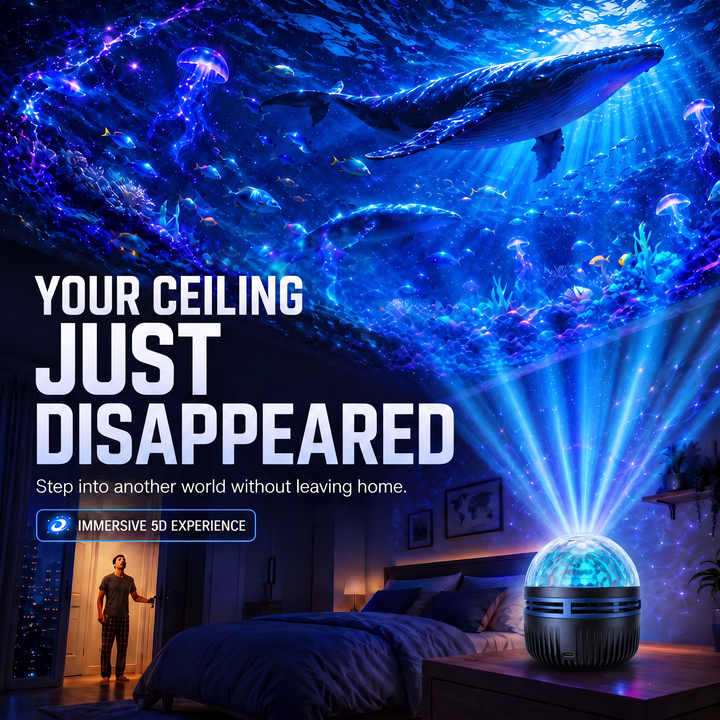 360° Dynamic Galaxy Sky Projector Night Light with Gooseneck and USB Power 8