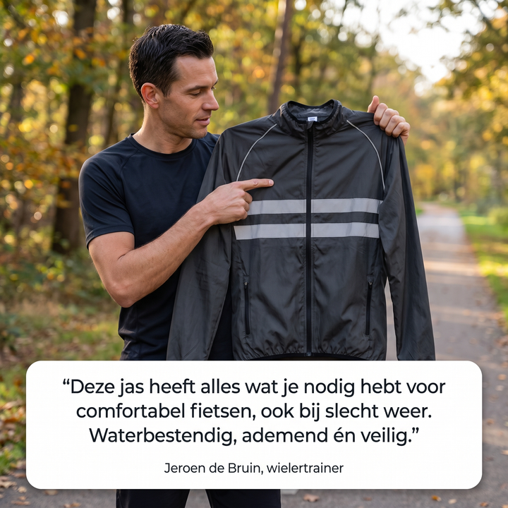 Waterproof Windproof Breathable Cycling Jacket with Underarm Vents and Reflective Stripes 6