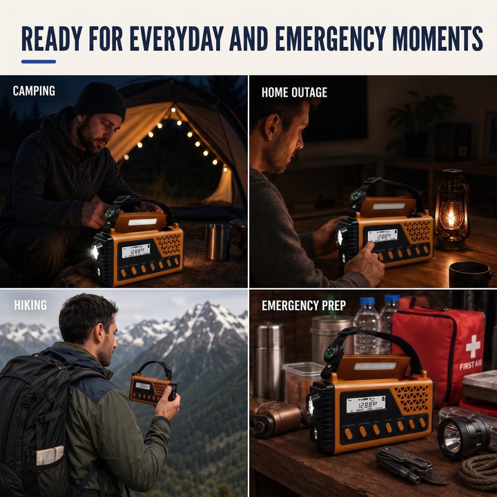 Emergency Weather Radio with Hand Crank, Solar and USB-C Power, AM/FM/Shortwave 10
