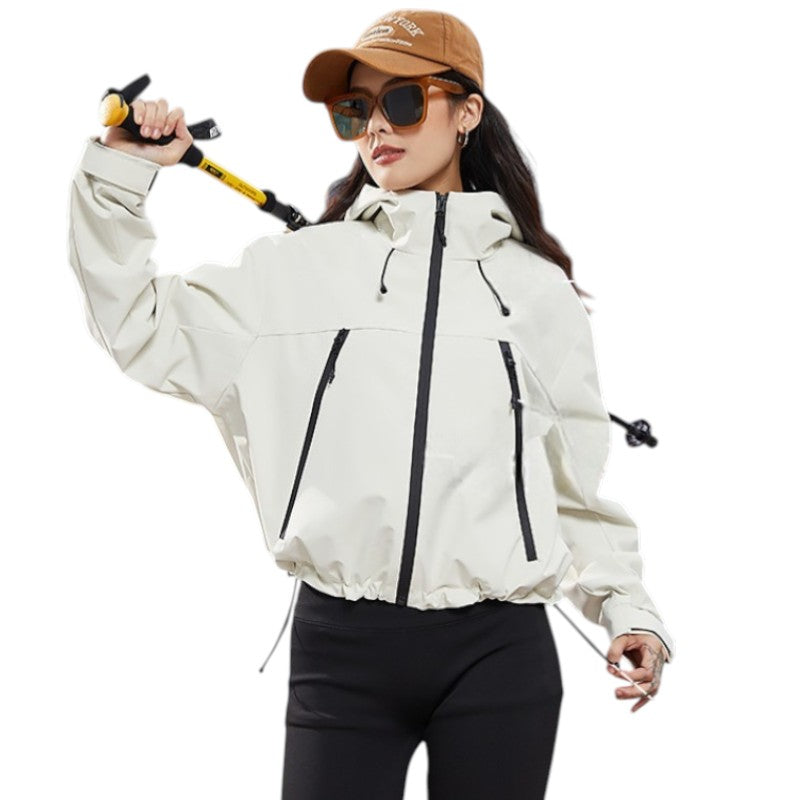 Women's Waterproof Breathable Rain Jacket - Short - Adjustable Hem 6
