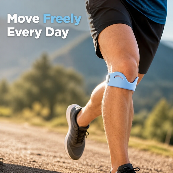 Adjustable Knee Support Strap with Silicone Pad and Dual Buckles, Breathable 1