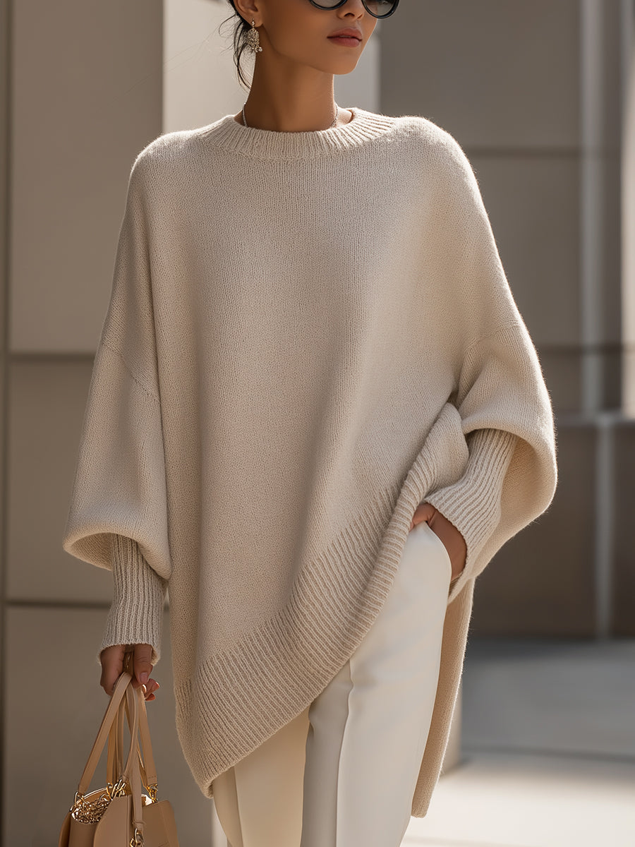Knit Poncho with Soft Draped Fit, 7 Colors 2