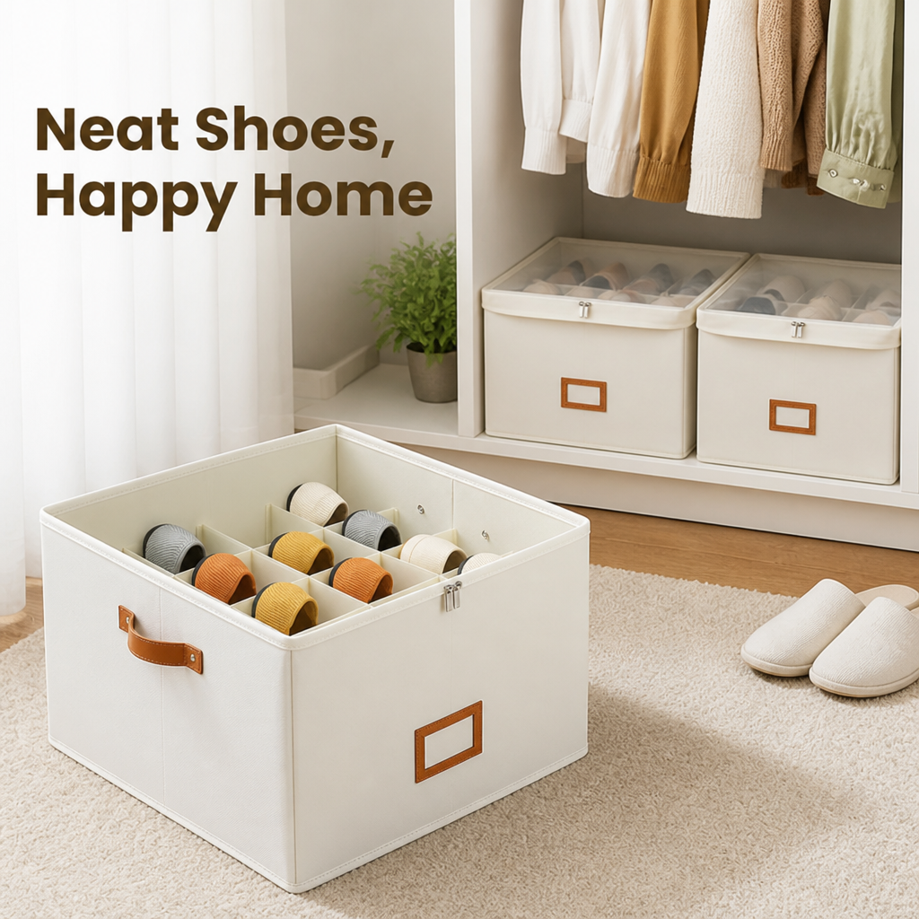 Foldable Shoe Organizer — Breathable, Space-Saving Closet Storage 1