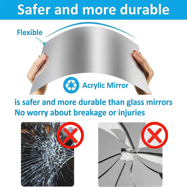 Self-Adhesive Flexible Shatterproof Wall Mirror, Cuttable PET Mirror Film 7