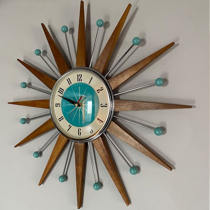 Mid-Century Handmade Wall Clock | Retro Wall Decor, Silent & Battery 3