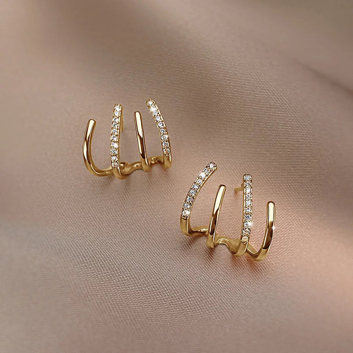 Sparkling 4-Claw Stud Earrings, Lightweight Hypoallergenic Everyday Jewelry 9