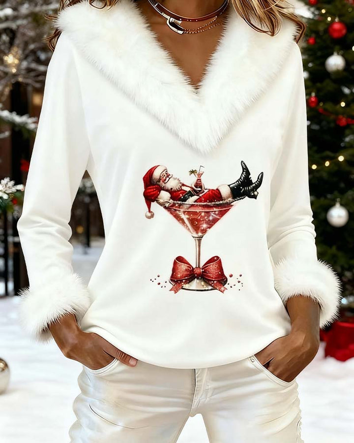 Plush Christmas Print Long Sleeve Top 6