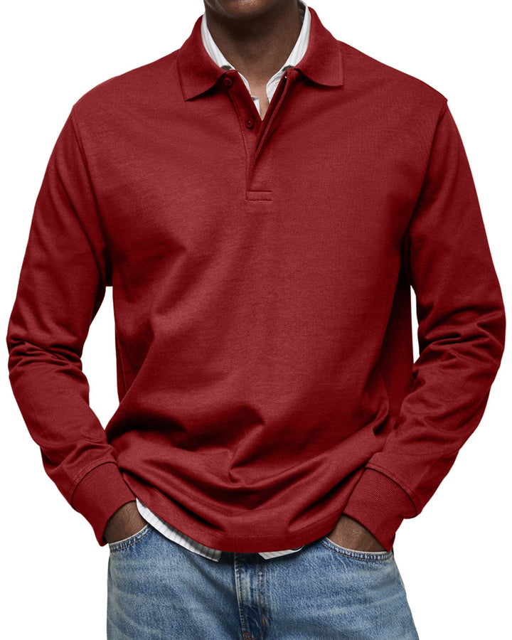 Luxury Long Sleeve Polo Shirt for Men - Soft, Breathable Casual Style 11