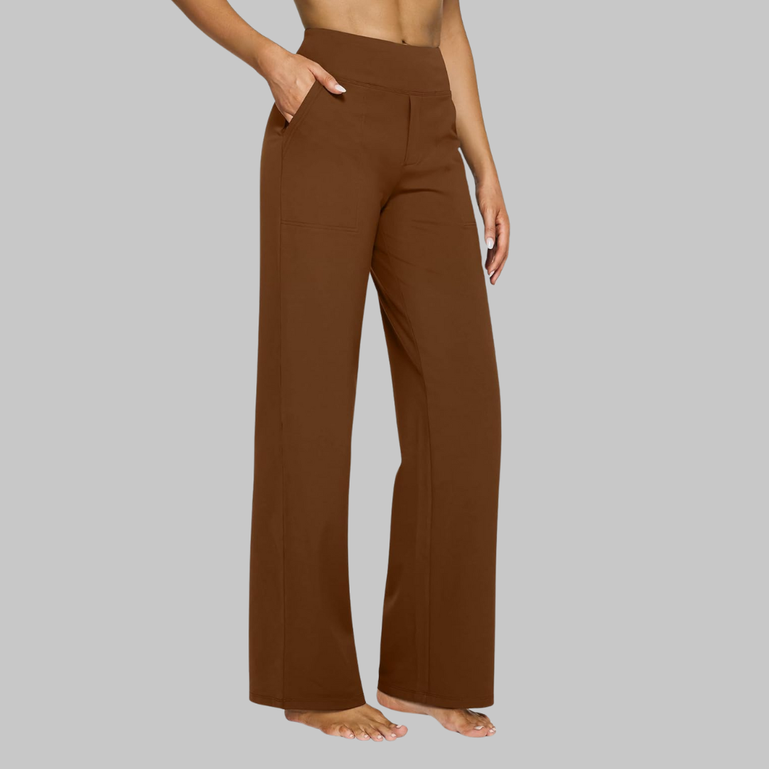 Women's High-Waist Stretch Pants, Soft Breathable Straight-Leg Fit 13