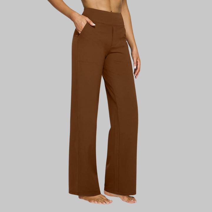 Women's High-Waist Stretch Pants, Soft Breathable Straight-Leg Fit 13