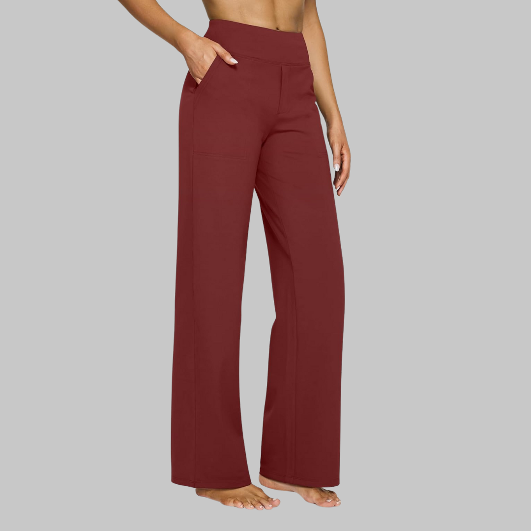 Women's High-Waist Stretch Pants, Soft Breathable Straight-Leg Fit 11