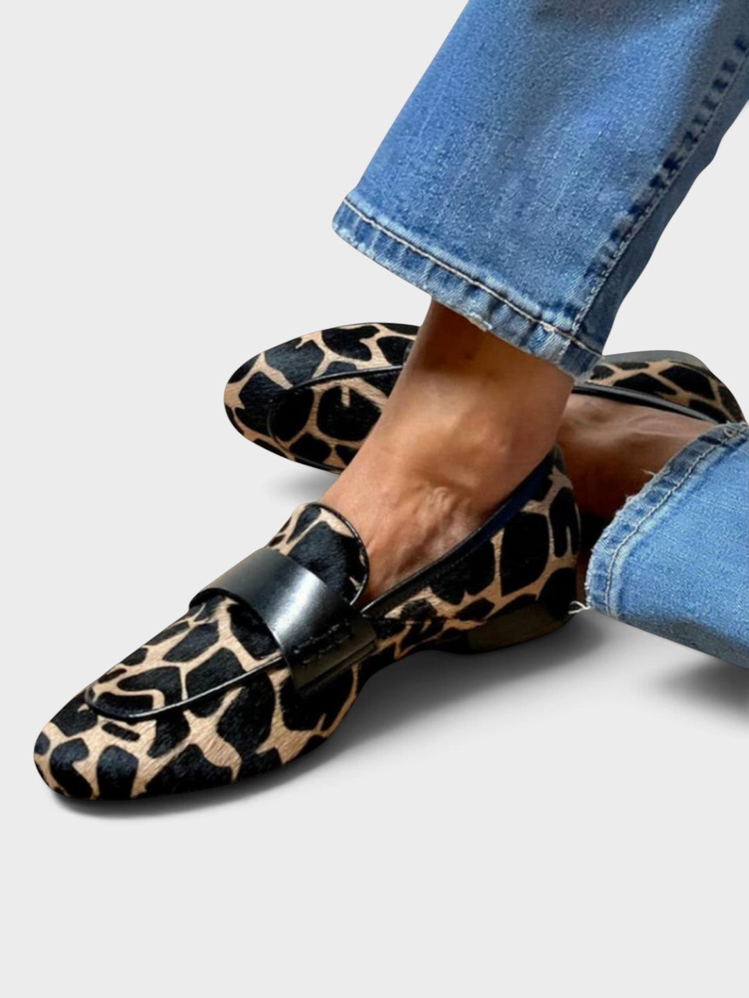 Leopard Print Loafer with Contrast Trim | Structured Slip-On Shoe 1