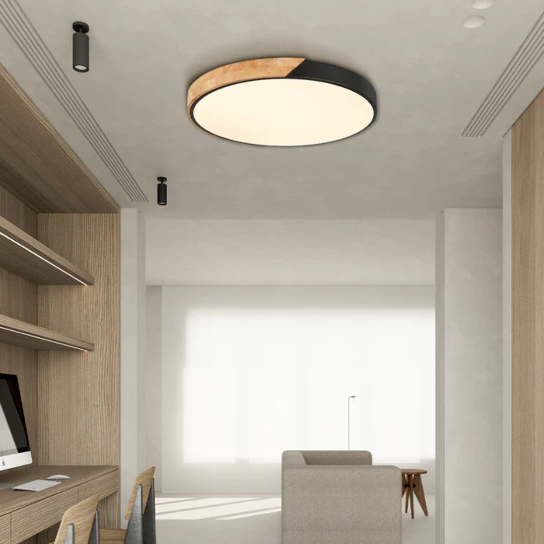 Delos Scandi Wood Ceiling Light | Natural LED Design Lamp 8