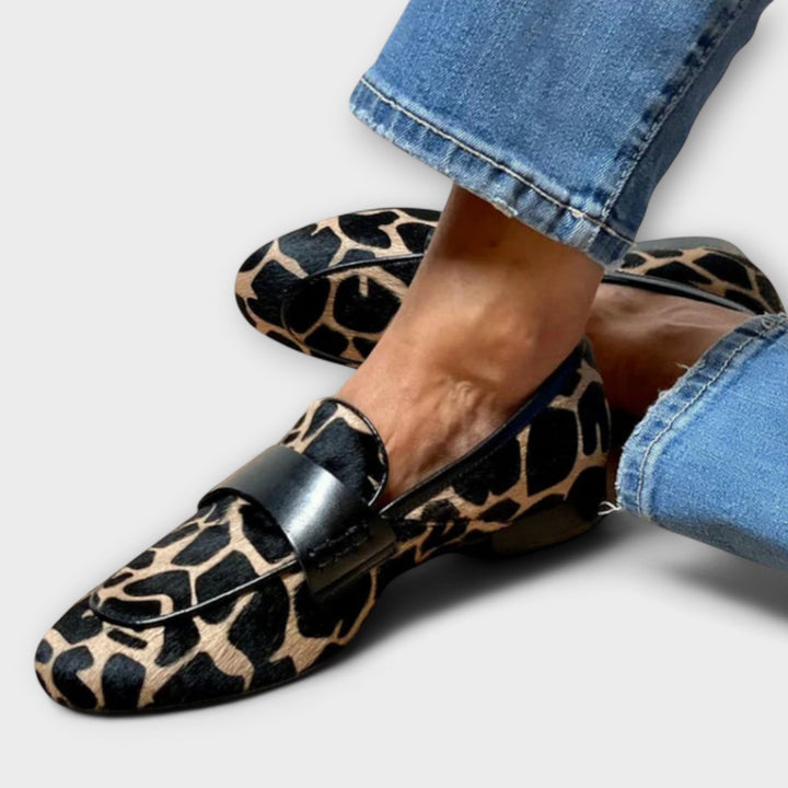 Leopard Print Loafer with Contrast Trim | Structured Slip-On Shoe 2