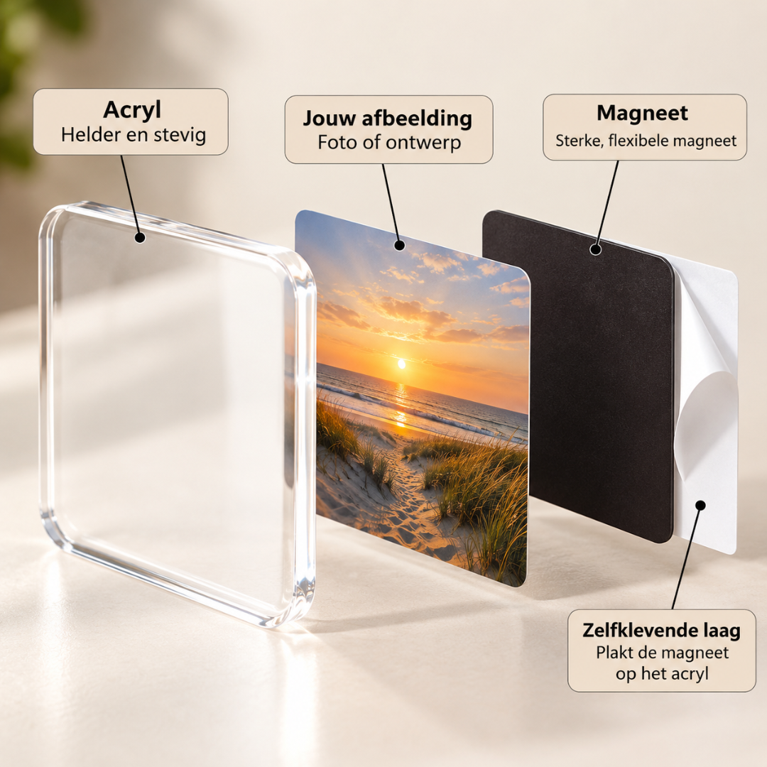 Clear Acrylic Photo Magnets – Self-Adhesive, No Glue Needed 3