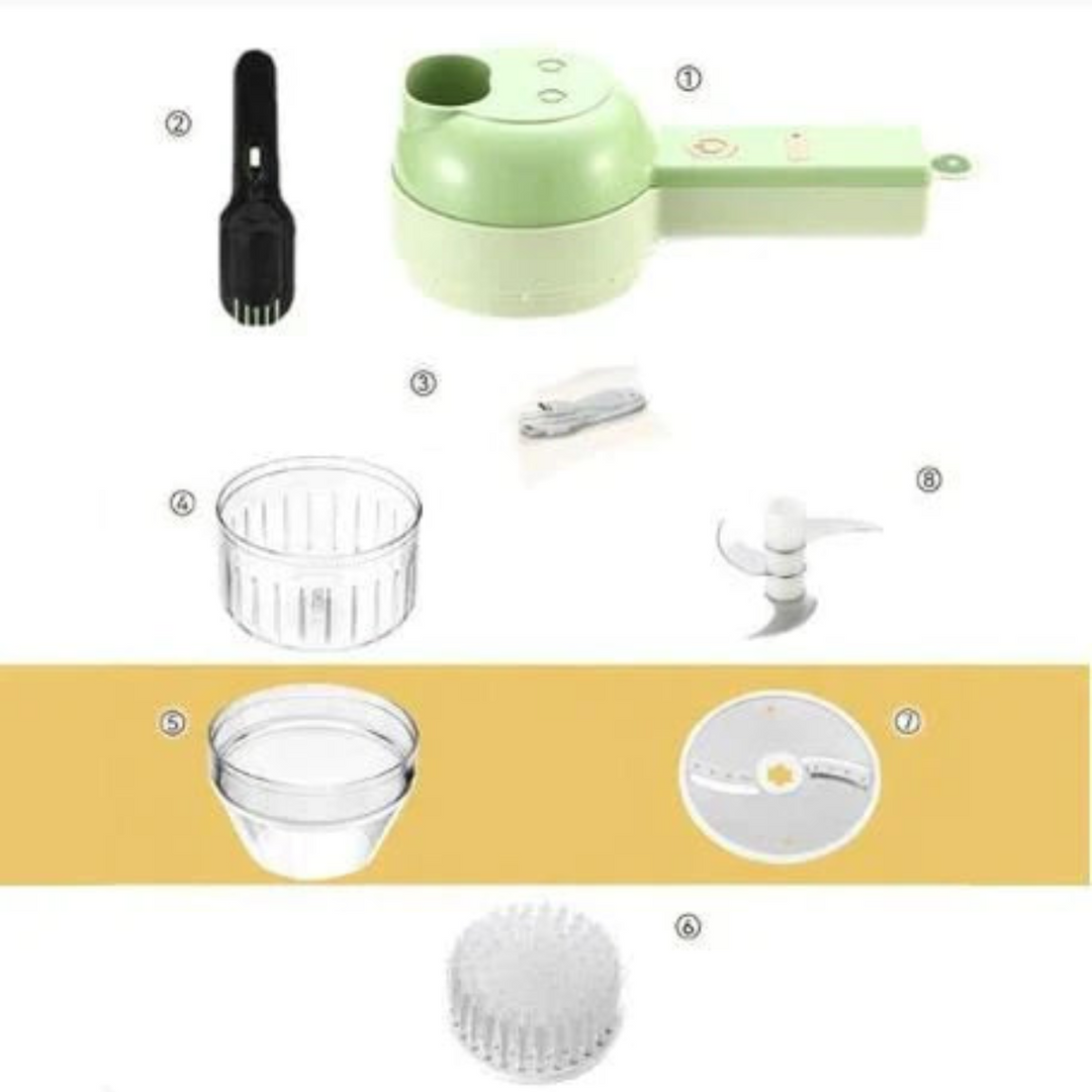 4-in-1 Electric Kitchen Tool: Grater, Slicer, Peeler and Cleaning Brush 7