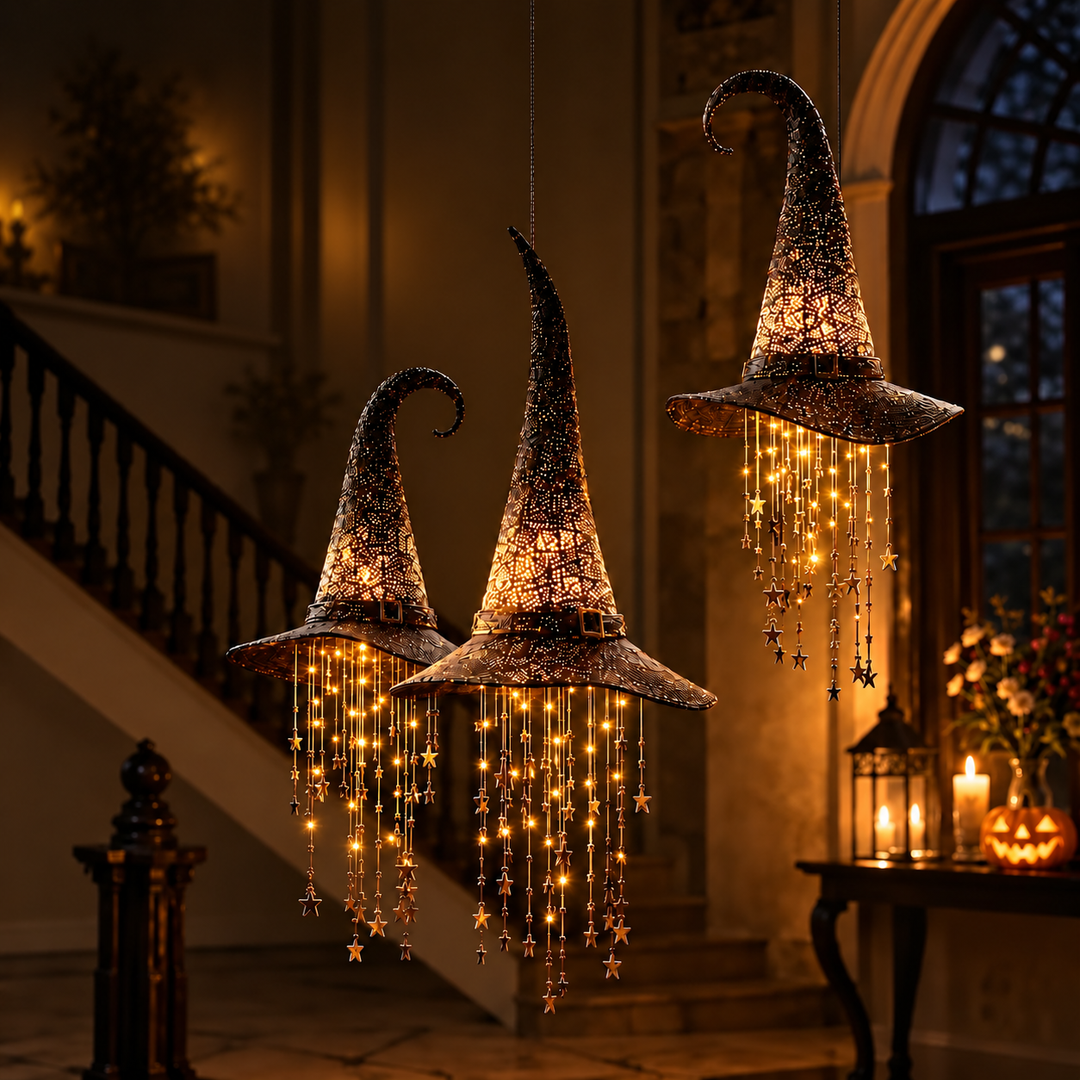 Light-Up Halloween Witch Hat Decoration for Garden, Porch and Party 1
