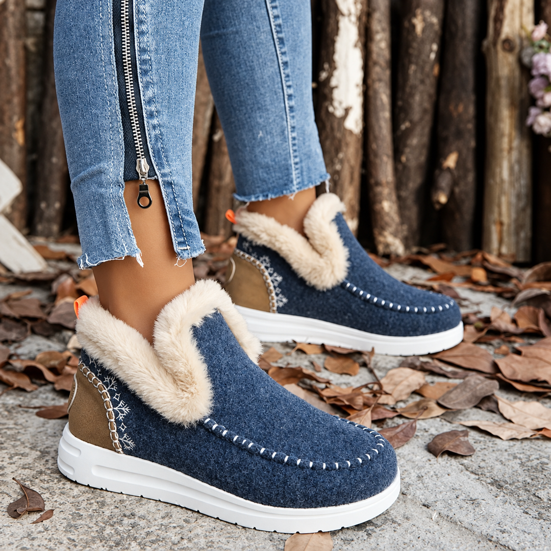 Women's Plush-Lined Slip-On Sneakers 10