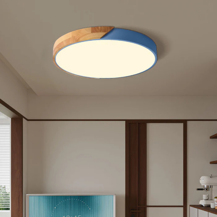 Delos Scandi Wood Ceiling Light | Natural LED Design Lamp 3