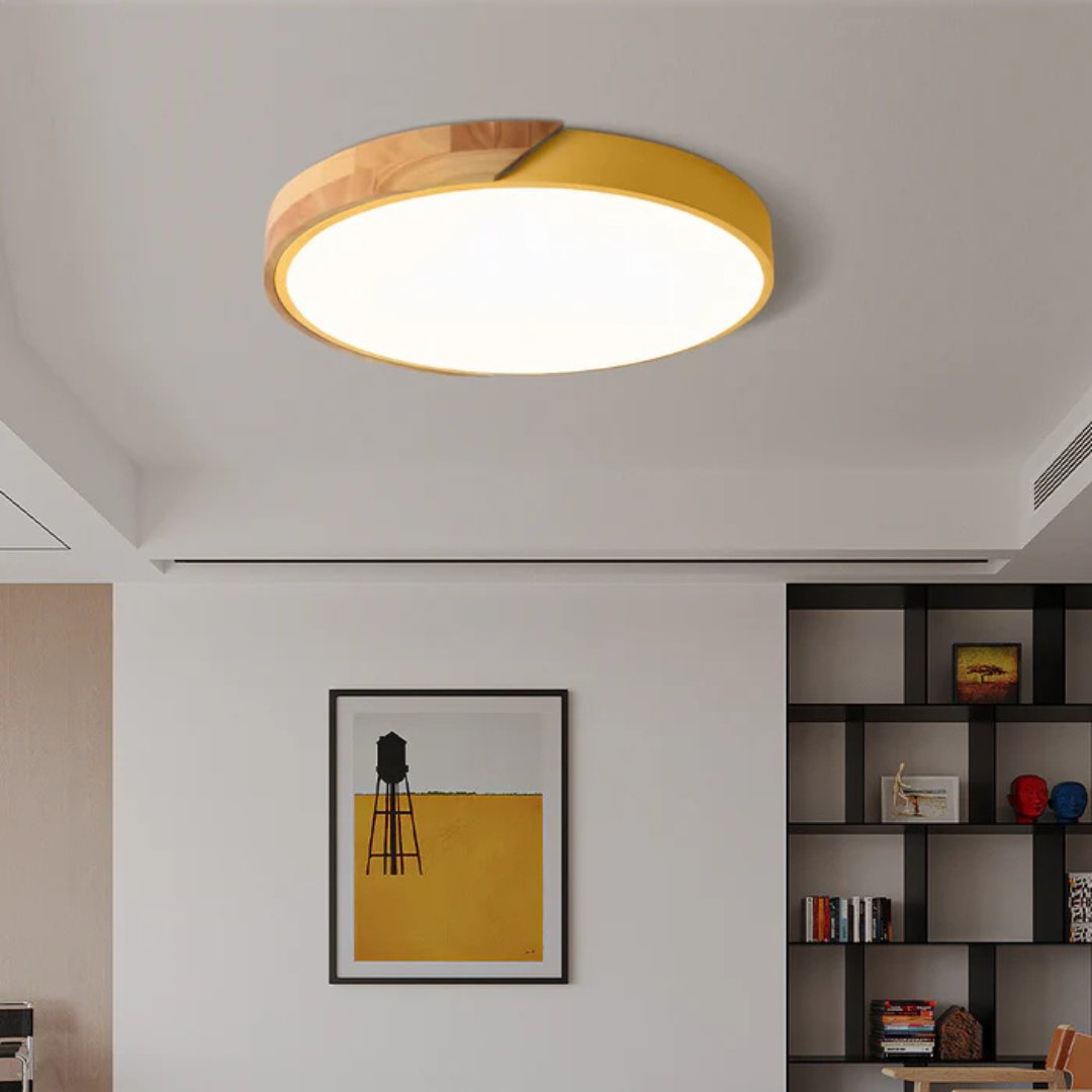 Delos Scandi Wood Ceiling Light | Natural LED Design Lamp 5