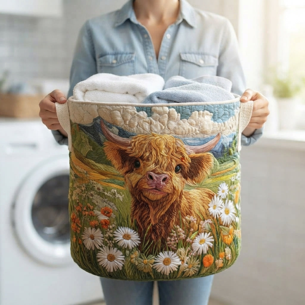 Padded Fabric Laundry Basket with Handles, Self-Standing, Foldable 4