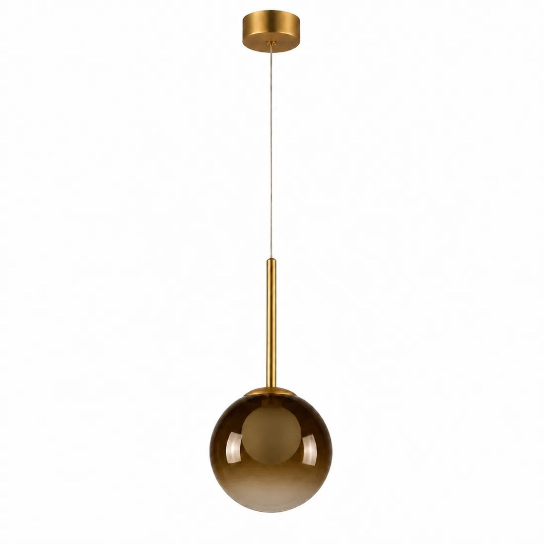Glass Globe Pendant Light 8 in, Smoke Gray or Amber 7