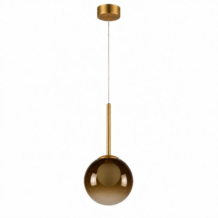 Glass Globe Pendant Light 8 in, Smoke Gray or Amber 7