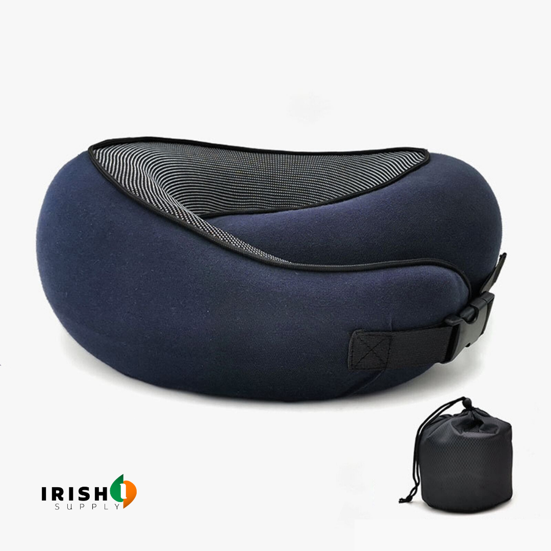 Front-Support Travel Neck Pillow with Memory Foam and Clasp for Sleeping on Planes 12