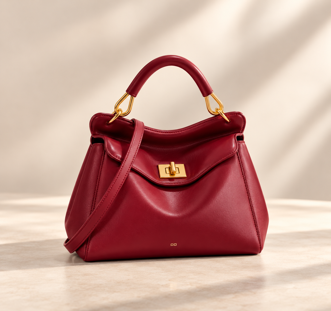 Classic Vegan Leather Top Handle Bag with Removable Crossbody Strap 5