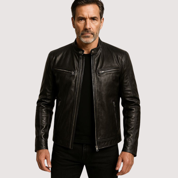 Men's Classic Leather Jacket in a Sleek, Modern Biker Style 1