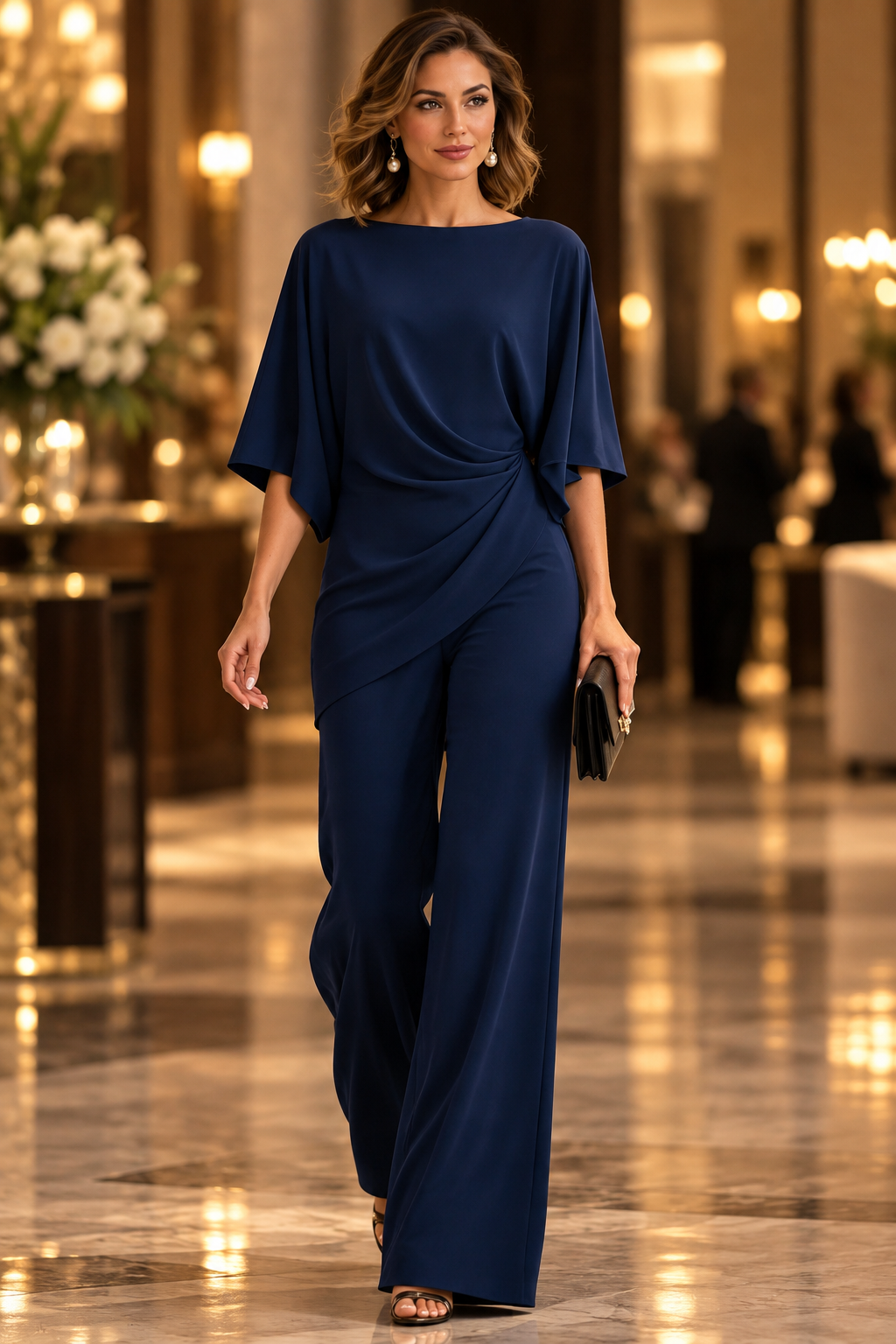 Women's Draped Waist Two-Piece Set