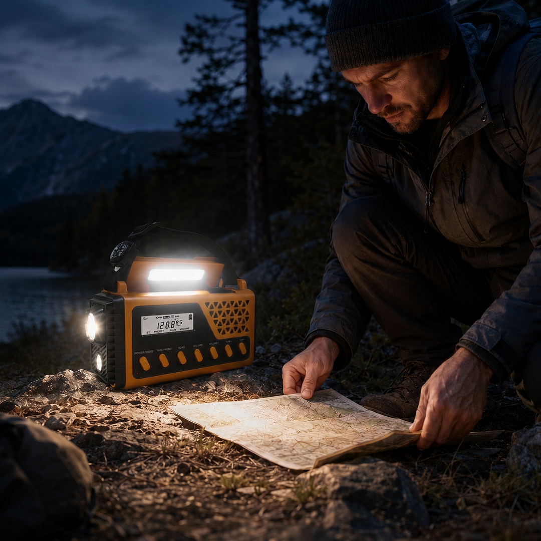 Emergency Weather Radio with Hand Crank, Solar and USB-C Power, AM/FM/Shortwave 18