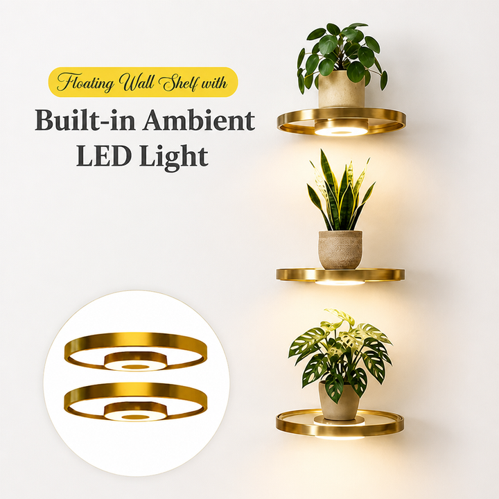 Glow Wall Shelf – Floating LED Display for a Cozy Clutter-Free Look 6