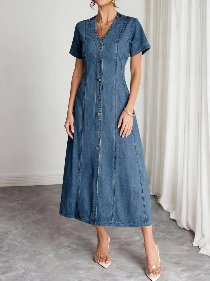 Summer Denim Dress in Classic Blue 4