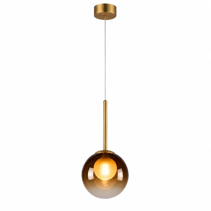 Glass Globe Pendant Light 8 in, Smoke Gray or Amber 9