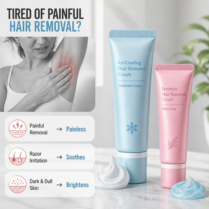 Ice Sensation Hair Removal Cream for Underarms and Bikini Area with Rose and Lavender 2