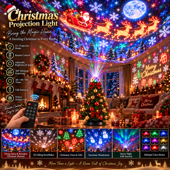 LED Christmas Light Projector with 15+ Holiday Designs and Remote 1